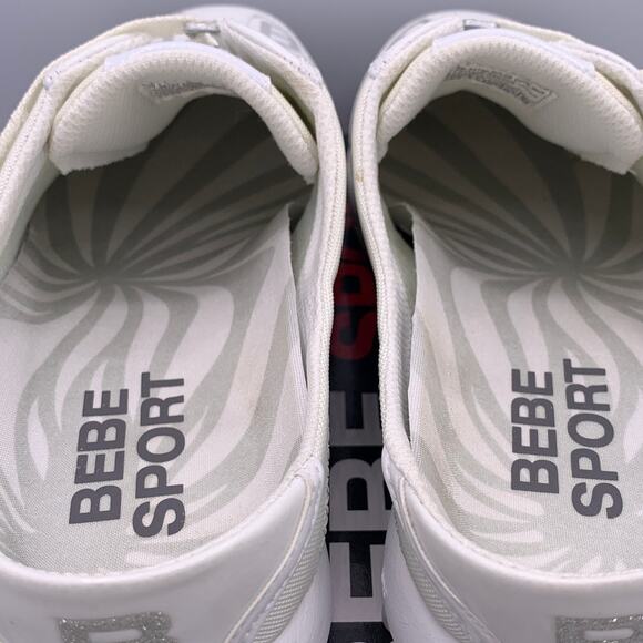 Bebe Sport White/Silver Mercury Rising Logo Sneaker (34792) Size 7.5 NEW in Box - Picture 6 of 9